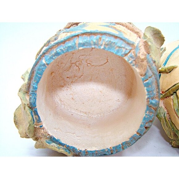 Mini Resin Bamboo Butterfly Bird Design Planters Trinket Dish Succulents Sz 3x3 - Picture 9 of 11